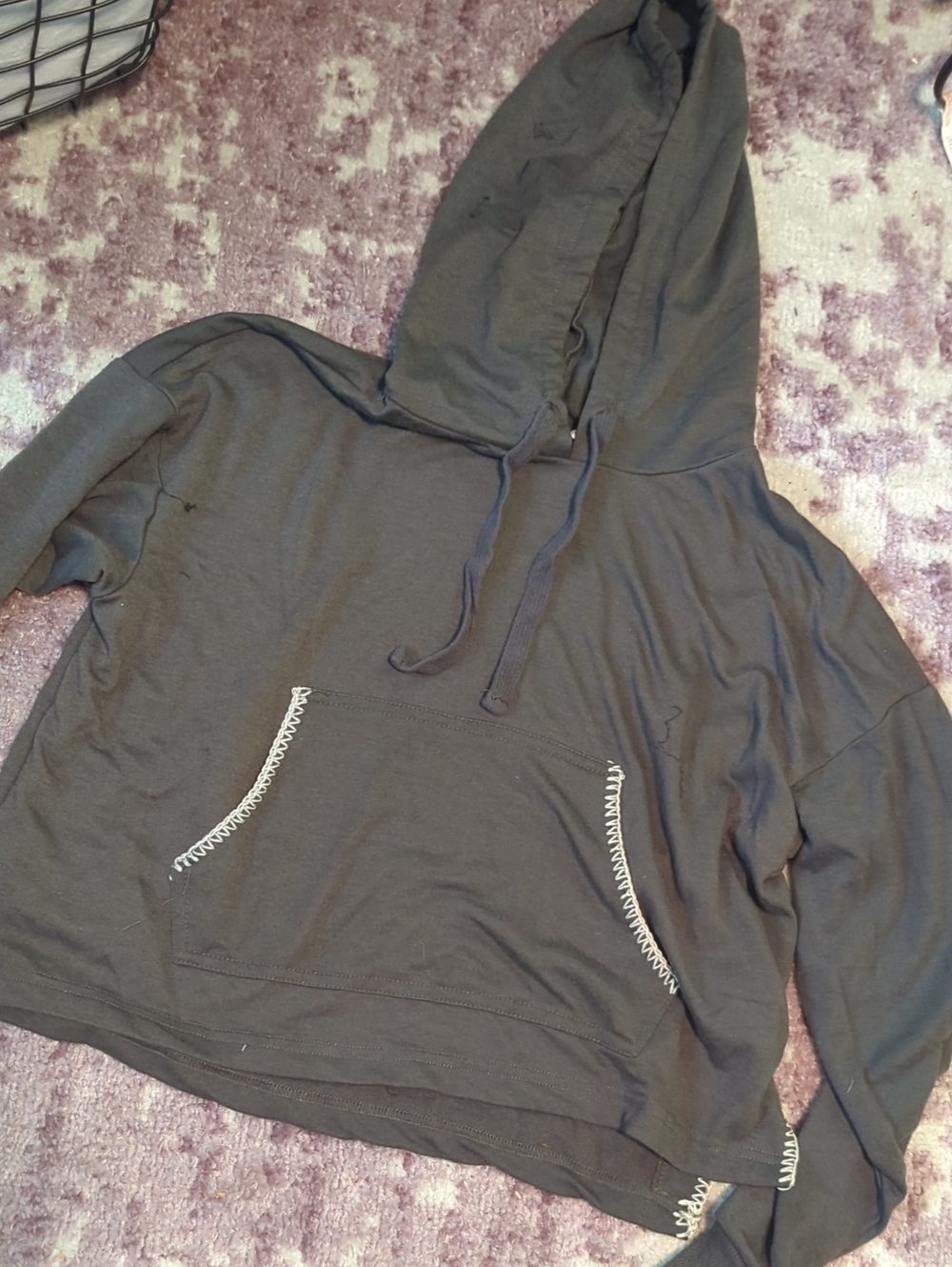 Kensie Cropped Lightweight Hoodie